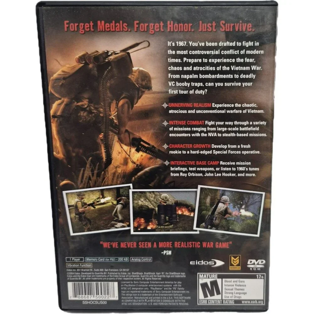 Sony PS2 Shellshock Nam 67 PlayStation 2 Game Mature 17+ Eidos Guerrilla